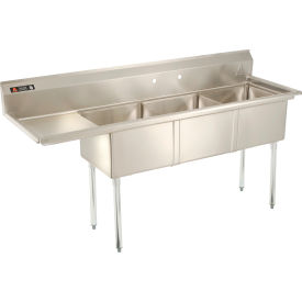 Aero Manufacturing Company® AF3-181 3 Compartment Sink 18 x 18 Left Side Drainboard AF3-1818-18L
