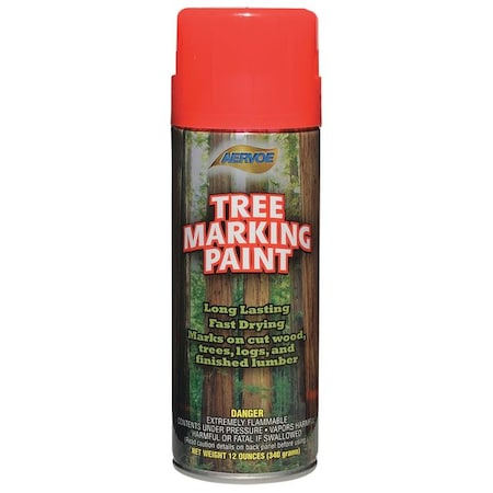Tree Marking Paint, 12 oz., Fluorescent Red, Solvent -Based MPN:690