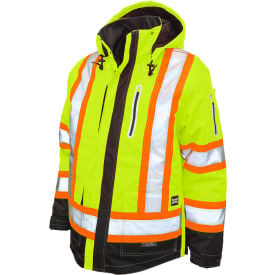 Tough Duck Men's Ripstop 4-In-1 Safety Jacket 2XL Fluorescent Green S18721-FLGR-2XL