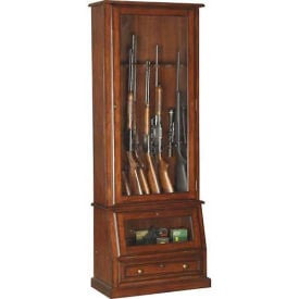 American Furniture Classics 898 Wood Slanted Base Gun Storage Cabinet 12 Long Guns 898