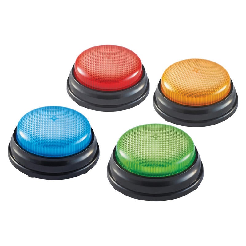 Learning Resources Lights & Sounds Buzzers Set, Multicolored / Skill Learning Sound Game, 3+, Pack Of 4 (Min Order Qty 3) MPN:LER3776