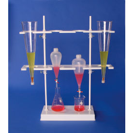 Bel-Art Polyethylene Imhoff Cone and Separatory Funnel Rack 8.5 x 26 x 29
