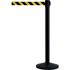 QueueWay® Economy Retractable Belt Barrier 7-1/2' Black/Yellow Belt 40