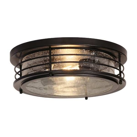 Light Flush Mount, 13 in D, Black, Steel MPN:ACF13BK
