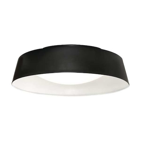 LEDFlushMount, 151/2inD, Black/White, Steel MPN:DUNF15LAJUDBKWH