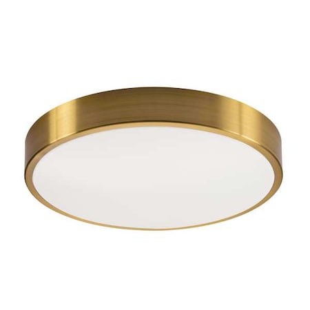 LED Flush Mount, 12 in D, Gold, Aluminum MPN:OTVF1218LAJD1SB