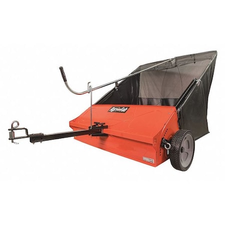 Tow Lawn Sweeper, 44 in Working Width, 25 cu ft Hopper Capacity, Polyester Hopper Material MPN:45-0492