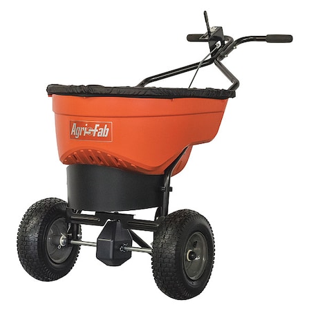 130 lbs Cap Broadcast Spreader For Fertilizer/Grass Seed/Ice Melt, Up to 4 ft Spread, Fixed T Handle MPN:45-0548