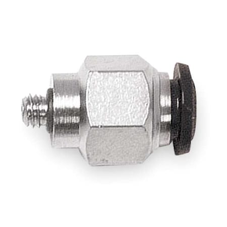 Push-Fit Adapter Fitting, Push-to-Connect x BSPP, 3mm Tube OD, 5 mm Pipe Size, Metal, 5 PK MPN:50020N-3-M5-PK5