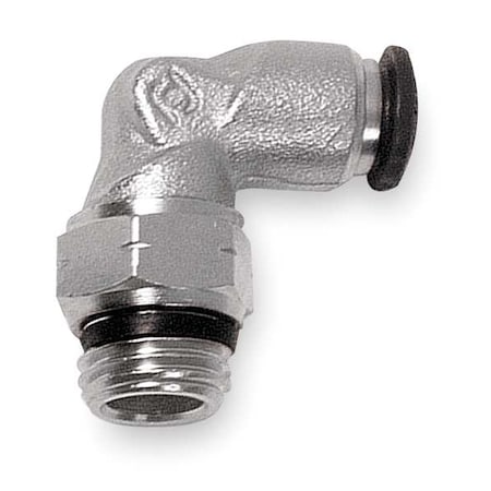 Push-Fit Elbow Fitting, Push-to-Connect x BSPP, 4mm Tube OD, 5 mm Pipe Size, Metal, 5 PK MPN:50115N-4-M5-PK5