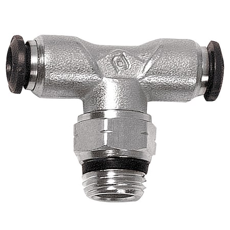 Push-Fit Tee Fitting, Push-to-Connect x Push-to-Connect x MNPT, 6mm Tube OD, 1/8 in Pipe Size, 5 PK MPN:50210N-6-1/8-PK5