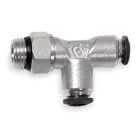 Push-Fit Tee Fitting, Push-to-Connect x Push-to-Connect x MNPT, 8mm Tube OD, 1/8 in Pipe Size, 5 PK MPN:50222N-8-1/8-PK5