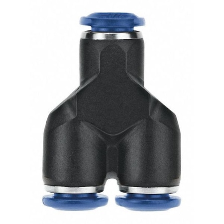 Push-Fit Wye Fitting, Push-to-Connect x Push-to-Connect x Push-to-Connect, 1/2 in Tube OD MPN:85310-08