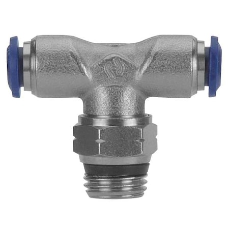 Push-Fit Tee Fitting, Push-to-Connect x Push-to-Connect x Universal, 3/8 in Tube OD, Metal, 5 PK MPN:87210-06-04