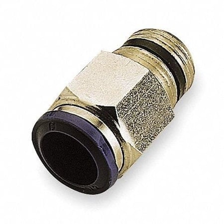 Push-Fit Adapter Fitting, Push-to-Connect x MNPT, 3/8 in Tube OD, 1/4 in Pipe Size, Metal, 10 PK MPN:88000-06-04