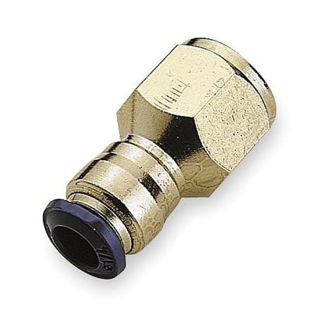 Push-Fit Fitting, Push-to-Connect x NPTF, 1/4 in Tube OD, 1/8 in Pipe Size, Metal, 10 PK MPN:88030-04-02