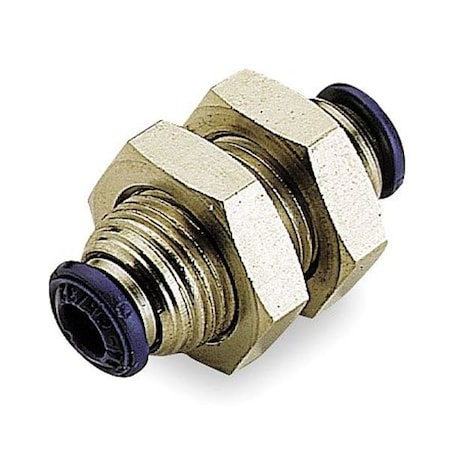 Push-Fit Union Fitting, Push-to-Connect x Push-to-Connect, 3/8 in Tube OD, Metal, 10 PK MPN:88050-06
