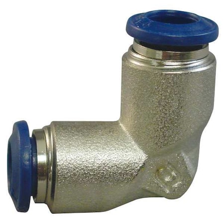 Push-Fit Elbow Fitting, Push-to-Connect x Push-to-Connect, 3/8 in Tube OD, Metal, 5 PK MPN:88130-06