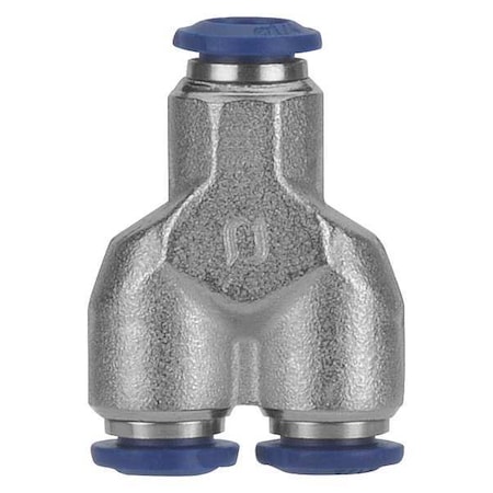 Push-Fit Wye Fitting, Push-to-Connect x Push-to-Connect x Push-to-Connect, 5/32 in Tube OD, Metal MPN:88310-53