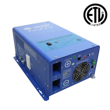 Power Inverter and Battery Charger, Pure Sine, 3, 000 W Peak, 1, 000 W Continuous, 2 Outlets MPN:PICOGLF10W12V120V