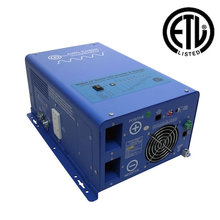 Power Inverter and Battery Charger, Pure Sine, 4500 W Peak, 1, 500 W Continuous, 2 Outlets MPN:PICOGLF15W12V120V