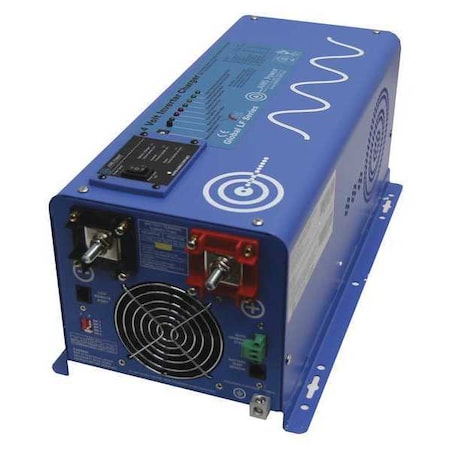 Power Inverter and Battery Charger, Pure Sine, 6, 000 W Peak, 2, 000 W Continuous, 2 Outlets MPN:PICOGLF20W24V120VR
