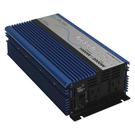 Power Inverter, Pure Sine, 2, 000 W Peak, 1, 000 W Continuous, 2 Outlets MPN:PWRI100012120S