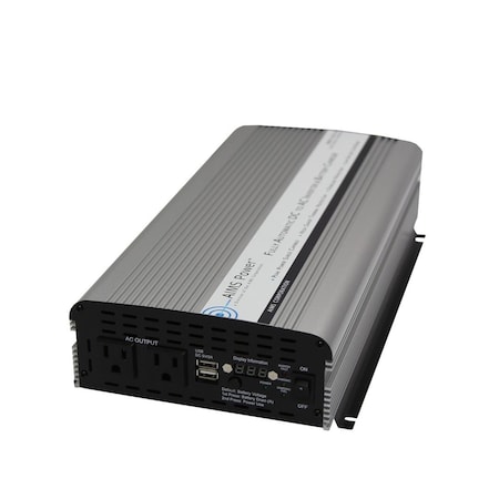 Power Inverter and Battery Charger, Modified Sine, 3, 000 W Peak, 1, 500 W Continuous, 2 Outlets MPN:PWRIC1500W
