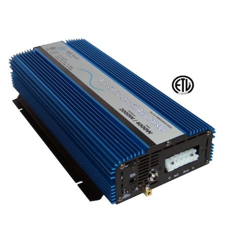 Power Inverter, Pure Sine, 4, 000 W Peak, 2, 000 W Continuous, 1 Outlets MPN:PWRIX200012SUL