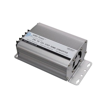 DC to DC Converter, 24V DC to 12V DC, 0 Hz, Aluminum MPN:CON15A2412