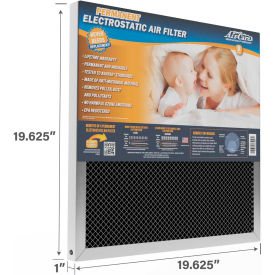 Air-Care Permanent Washable Electrostatic Air Filter 20 x 20 x 1