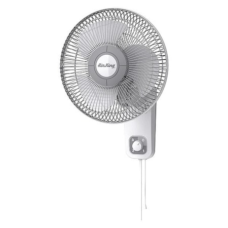 Wall Mount Fan, 12 in Oscillating, 3 Speeds, 120VAC, White MPN:9012