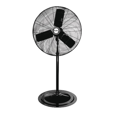 Standard-Duty Industrial Fan, 3 Speeds, Black, Pedestal MPN:9124