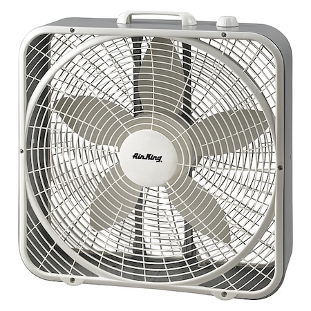 Box Fan W/ 20 in Blade Dia, Non-Oscillating, 3 Speeds, 120V AC, 6 ft L Cord MPN:9723