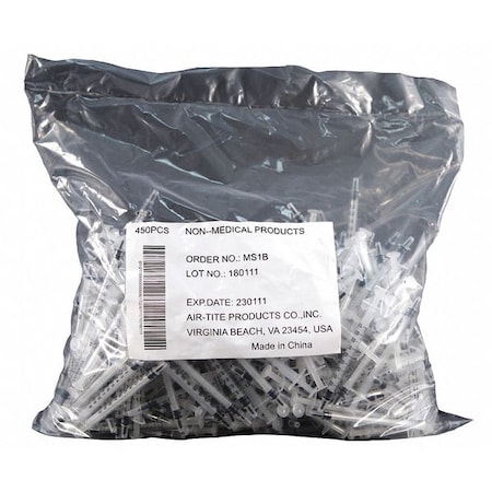 Syringe, Bulk, 1mL Luer Slip, PK450 MPN:MS1B