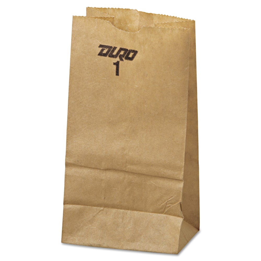 General #1 Paper Grocery Bags, 6 7/8inH x 3 1/2inW x 2 3/8inD, 30 Lb, Kraft, Pack Of 500 Bags MPN:BAGGK1-500