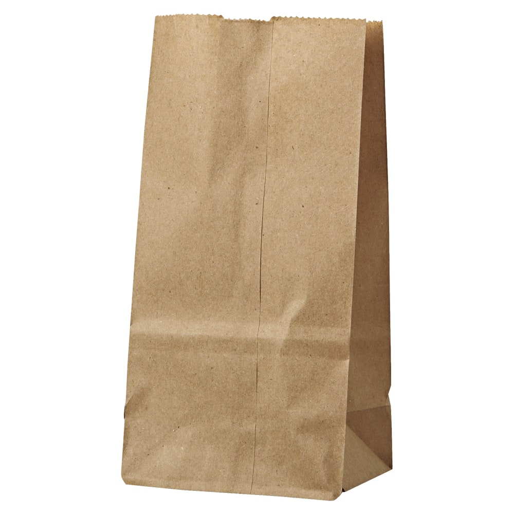 General Supply Natural Paper Grocery Bags, #2, 30 Lb, 7 7/8in x 4 5/16in x 2 7/16in, Kraft, Case Of 500 MPN:GK2-500