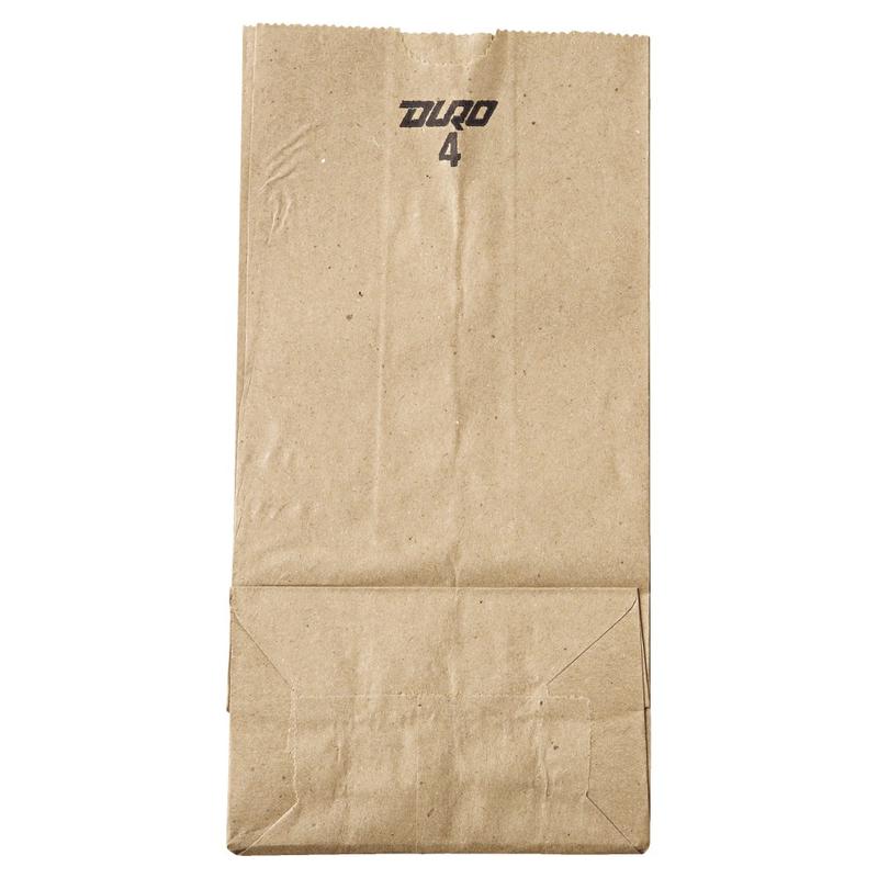 General Supply Natural Paper Grocery Bags, #4, 30 Lb, 9 3/4in x 5in x 3 1/3in, Kraft, Case Of 500 MPN:GK4-500