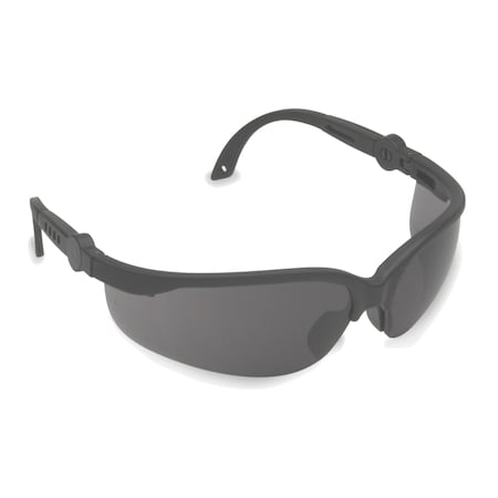 Safety Glasses, Gray, Black Frame, PR MPN:EFB20S