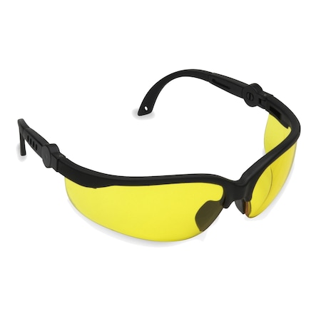 Safety Glasses, Amber, Black Frame, PR MPN:EFB30S