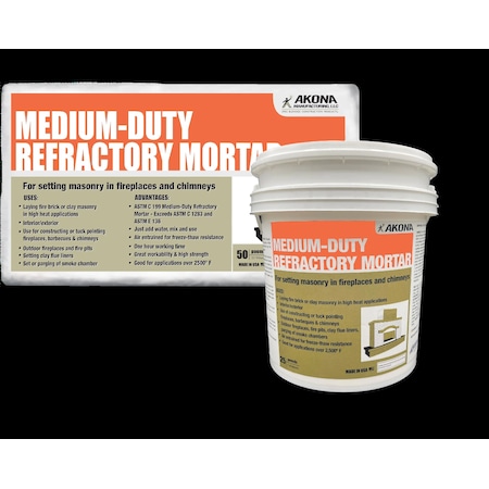 Medium Duty Refractory Mortar, 50 lb, Bag MPN:104319