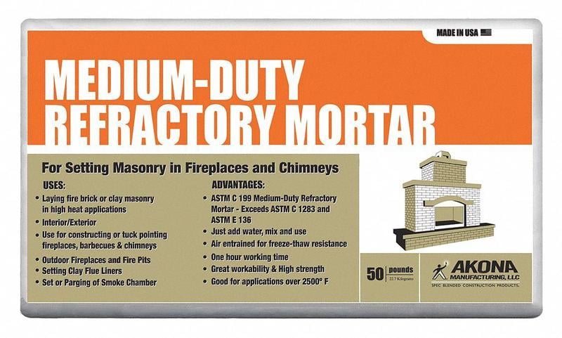 Refractory Mortar 50 lb Bag Gray MPN:104319