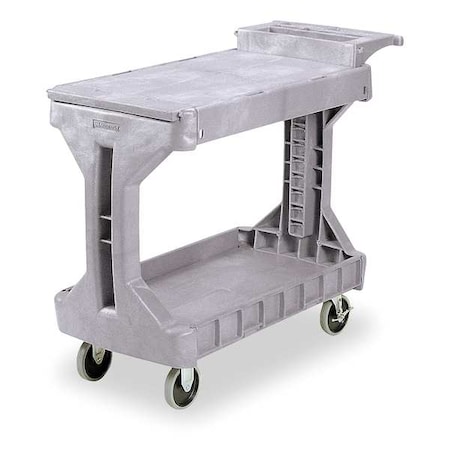 Utility Cart with Flip-Gate Flush Plastic Shelves, High-Density Polyethylene, 400 lb Load Capacity MPN:30930GREY