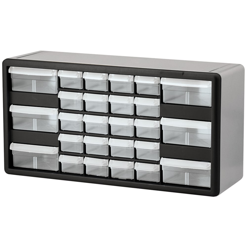 Akro-Mils Plastic 26-Drawer Stackable Cabinet, 20in x 6 3/8in x 10 11/32in, Black/Gray (Min Order Qty 2) MPN:10126