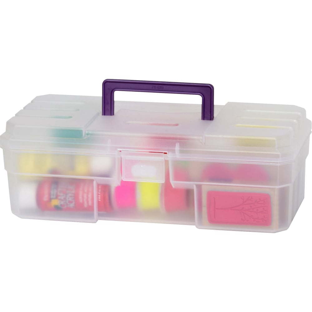 Akro Mils All-Purpose Storage Box, 12in x 6in x 4in, Translucent Purple MPN:09912CLPUR