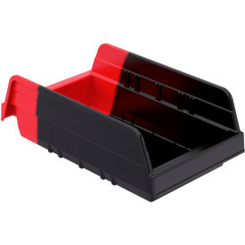 Akro-Mils Indicator® 36462BLKRED Two Tone Double Hopper Shelf Bin - 6-3/4