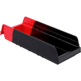 Akro-Mils Indicator® 36468BLKRED Two Tone Double Hopper Shelf Bin - 6-5/8