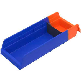 Akro-Mils Indicator® 36468BLUE Two Tone Double Hopper Shelf Bin - 6-5/8