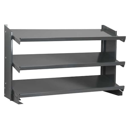 Steel Bench Pick Rack, 12 in D x 25 in H x 36 in W, 3 Shelves, Gray MPN:APRBENCH