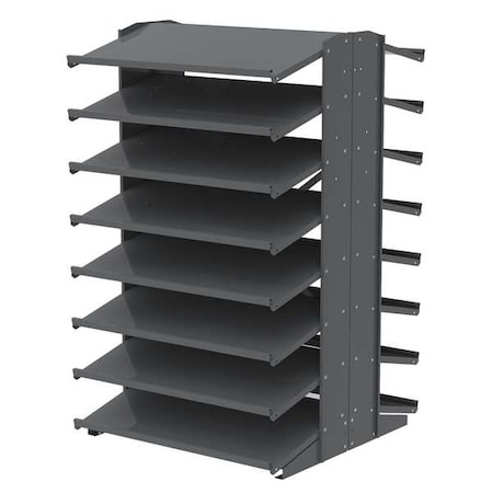Steel Double-Sided Pick Rack, 36 in W x 60 in H x 36 in D, 16 Shelves, Gray MPN:APRD18